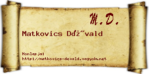 Matkovics Dévald névjegykártya